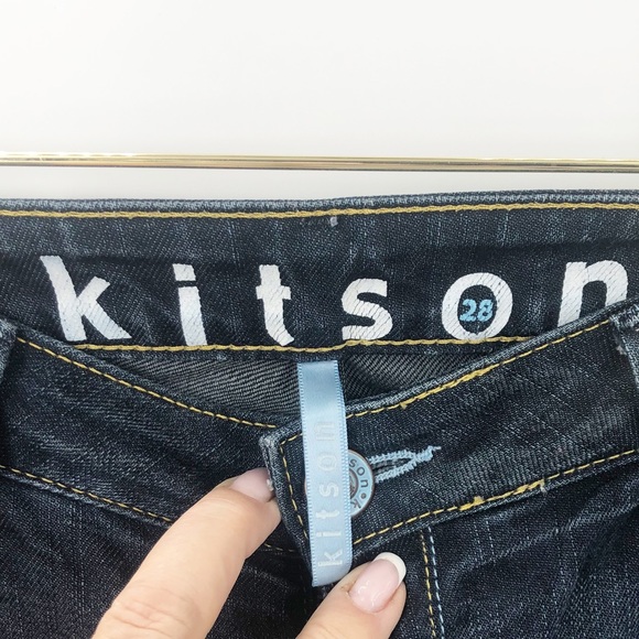 Kitson Flare Boot Cut Leg Jeans Womens 28 Dark Wash K0010AK (Rock Mo) Deep Y2K - Picture 2 of 7